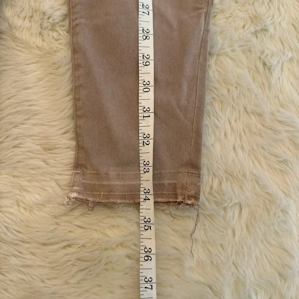 Parker Smith Raw Hem Tan Skinny Jeans 27